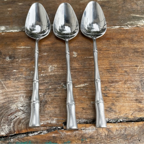 Dining Scc Stainless Japan Bamboo Spoons Set Vintage Flatware Poshmark